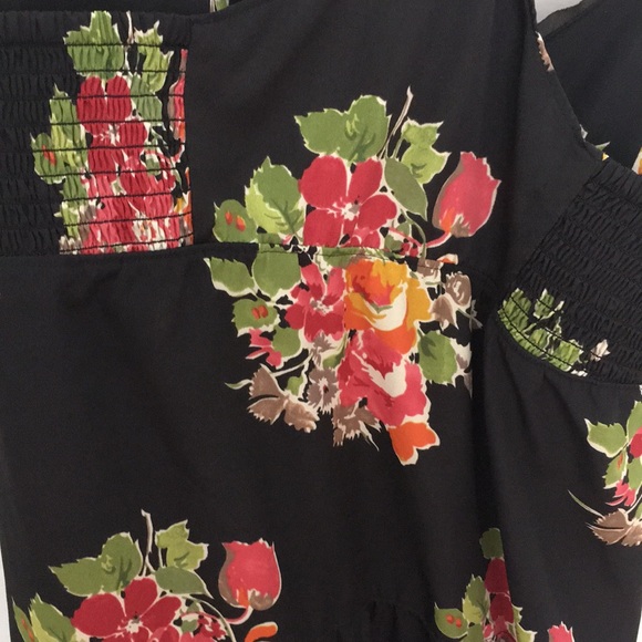 Black Floral Empire Waist  Sundress - Picture 6 of 6